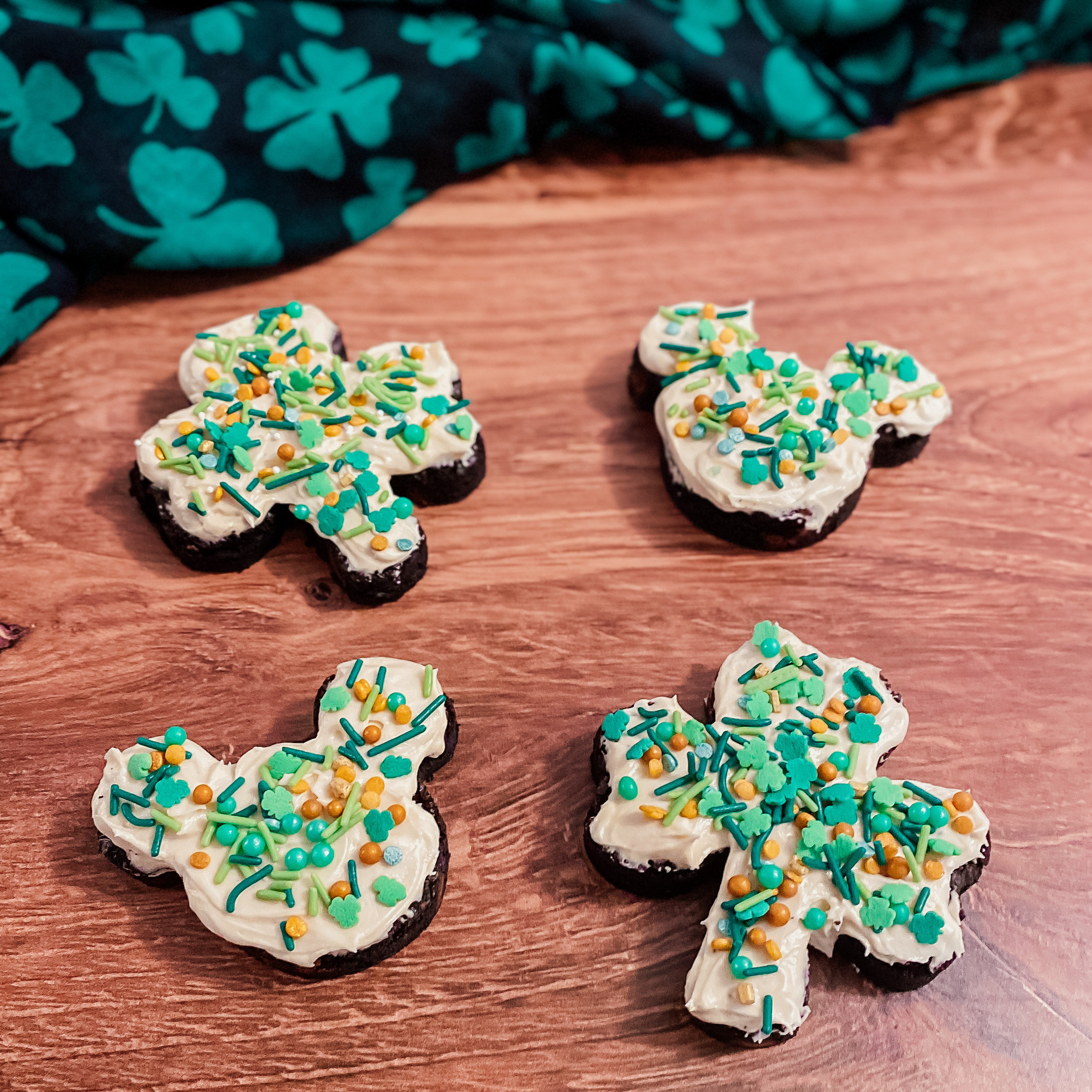 Irish Cream Shamrock Brownies