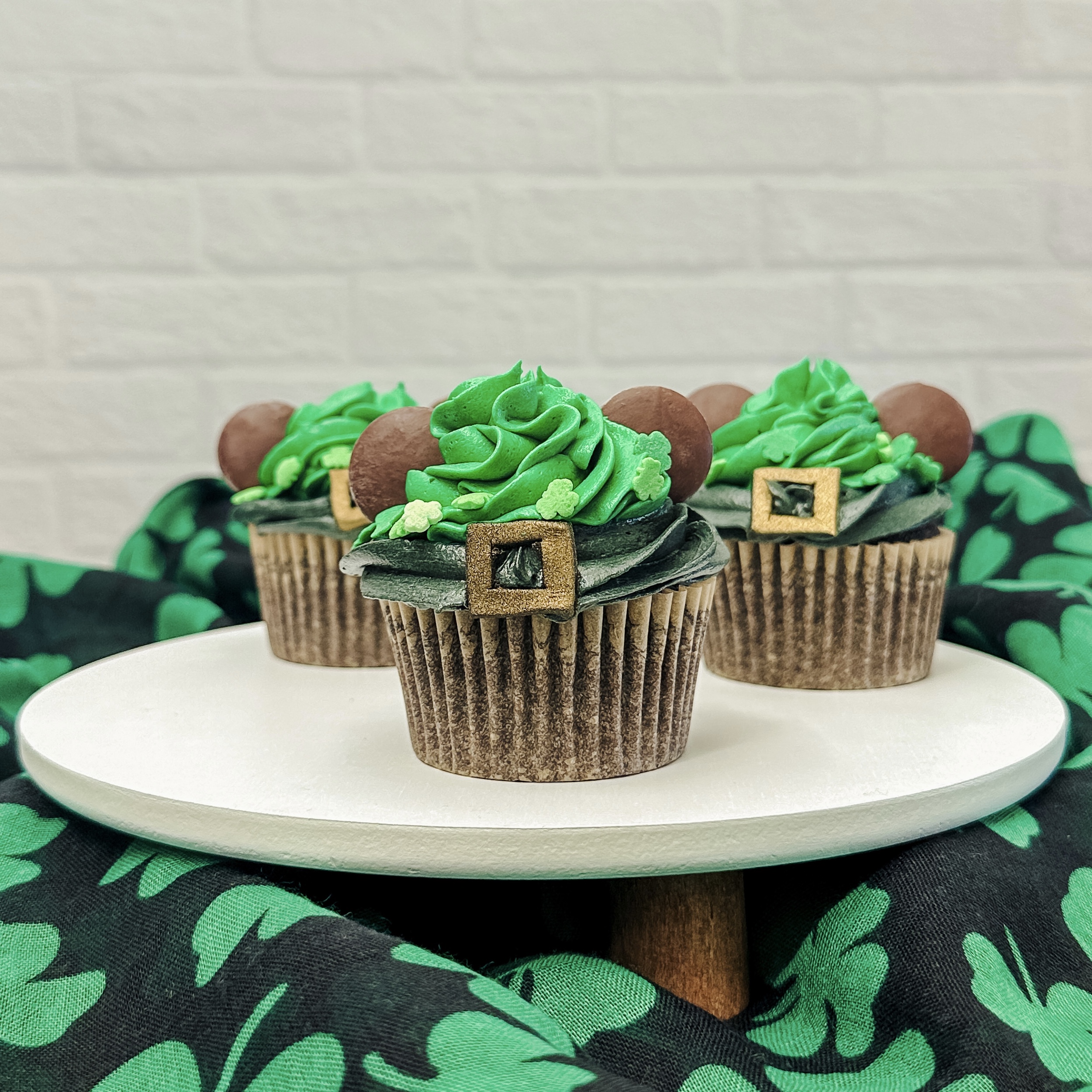 Leprechaun Mickey Cupcakes (chocolate cupcakes with baileys frosting)