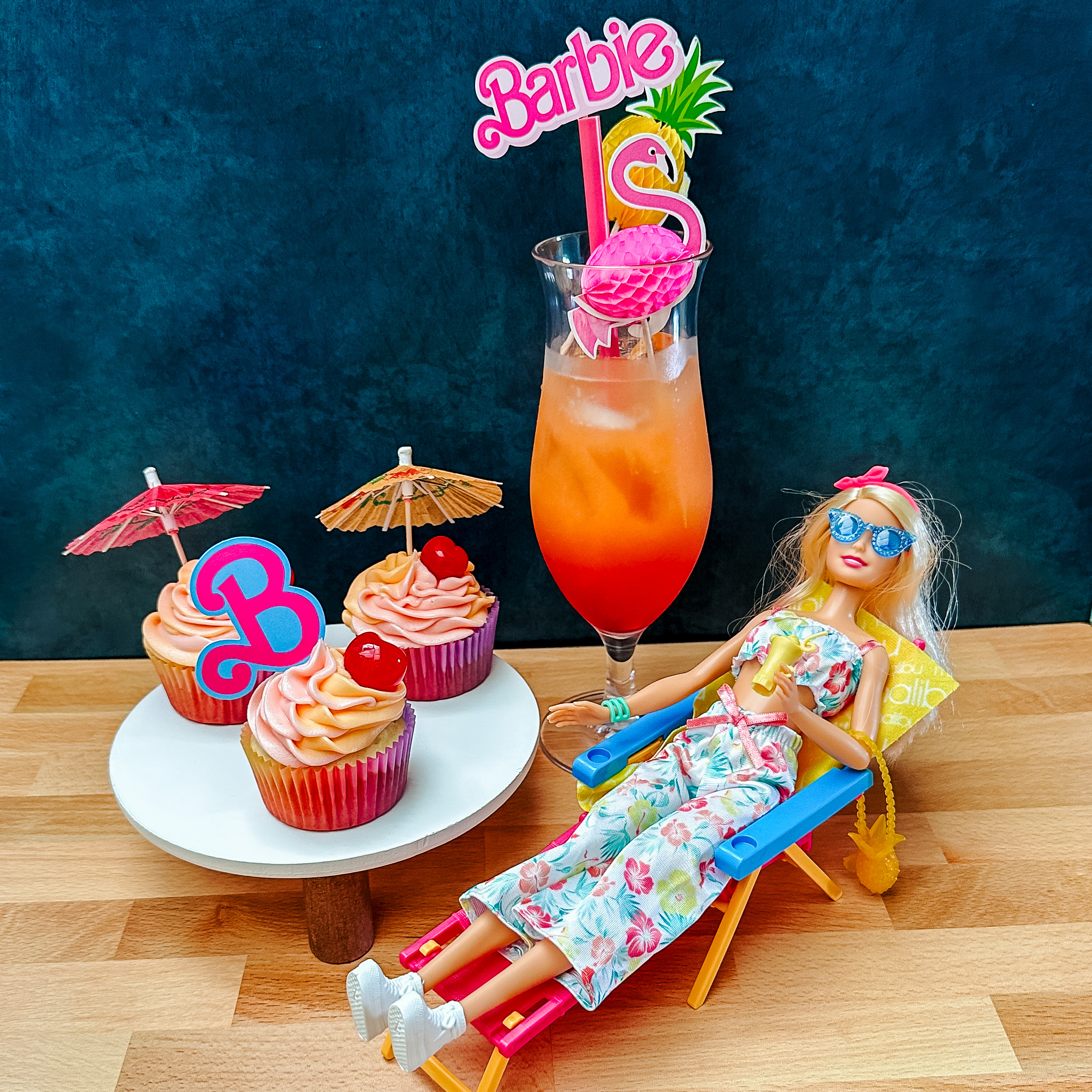 Malibu Barbie's Sunset Party (Malibu Sunset inspired cupcakes and mocktails)