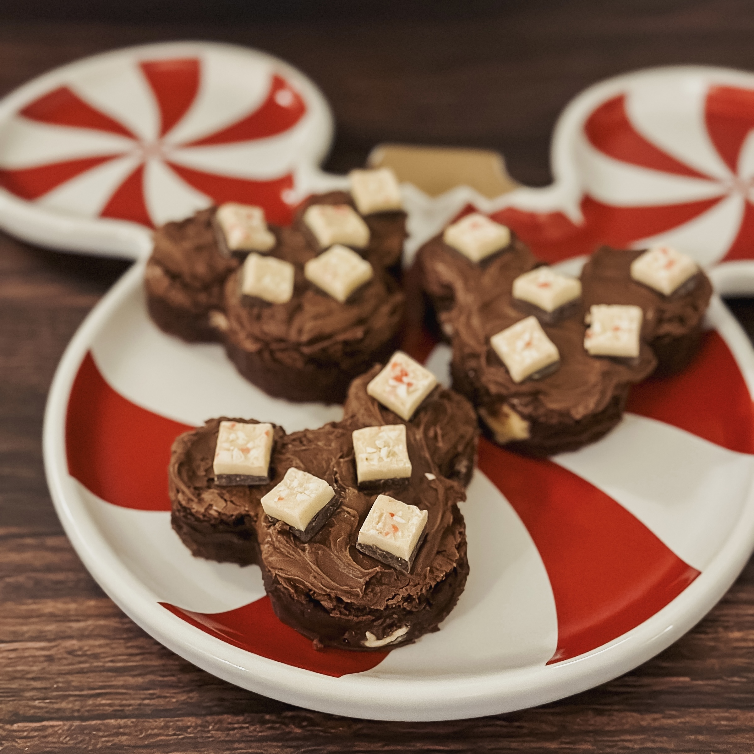 Peppermint Bark Mickey Brownies