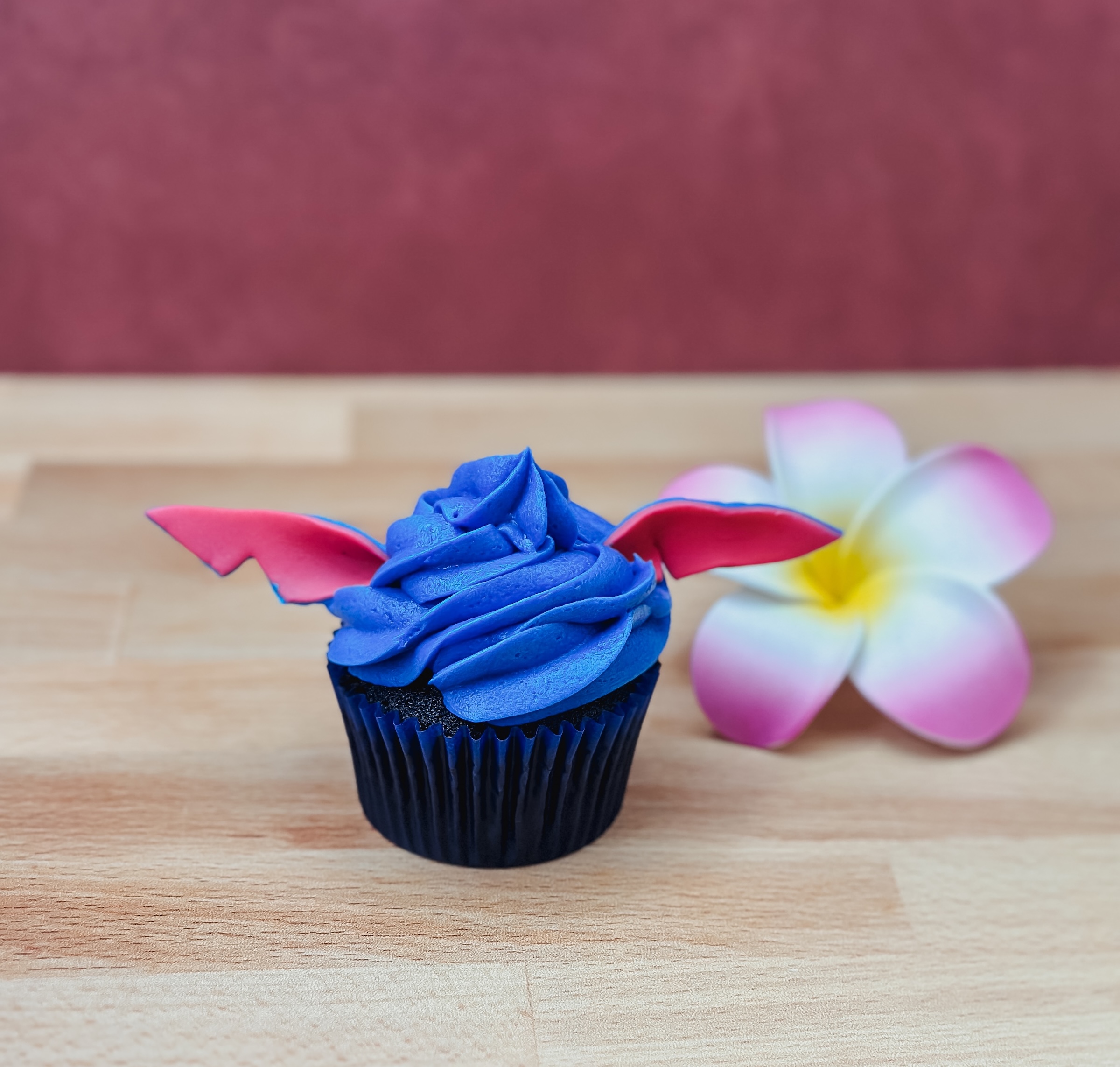 Stitch Cupcakes (chocolate cupcakes with blue frosting and fondant Stitch ears)
